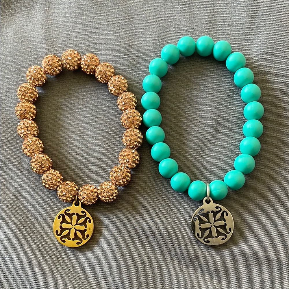 Rustic Cuff Gold and Blue Bohemian Accessories - Picture 3 of 8